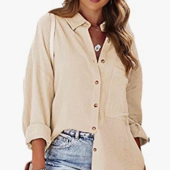 New Love Tree Long Sleeve Linen Blend Shirt - Picture 1 of 4